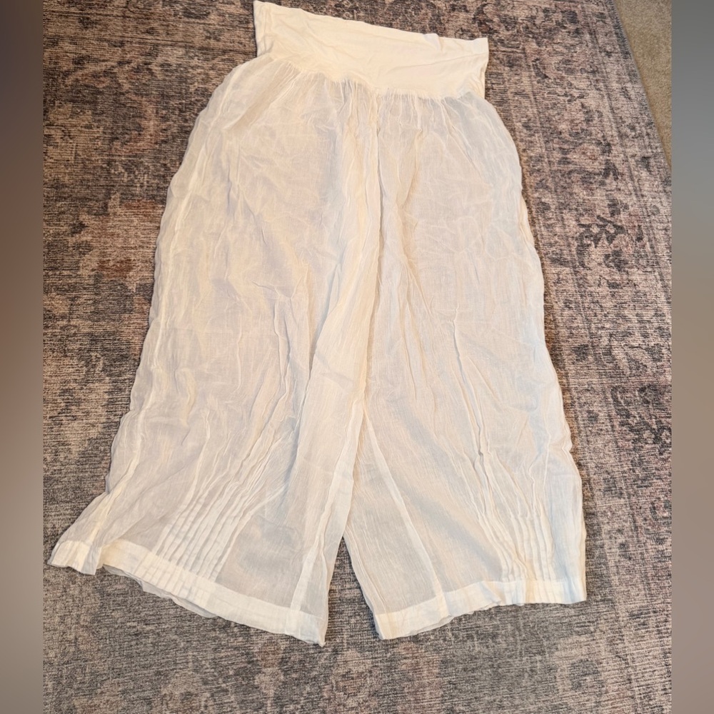 Solitaire White swim cover up sheer pants